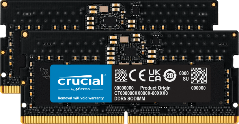 Crucial CT2K8G56C46S5 geheugenmodule 16 GB 2 x 8 GB DDR5 262-pin SO-DIMM 16GB 5600MHz DDR5 262-pin SO-DIMM