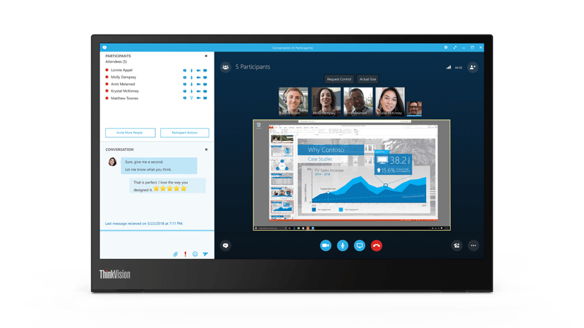 Lenovo ThinkVision M14 14" 1920 × 1080pixels IPS 16:9 60Hz