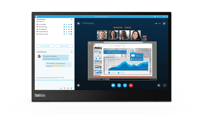 Lenovo ThinkVision M14 14" 1920 x 1080pixels IPS 16:9 60Hz