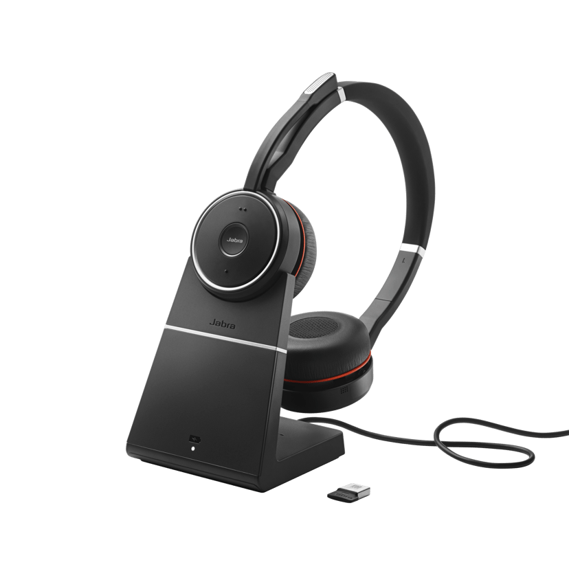 Jabra Evolve 75 SE med ladestander Microsoft Teams Sort