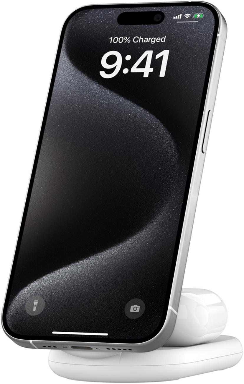 Belkin Magnetic 2-in-1 Stand Qi2 1.5m Hvit