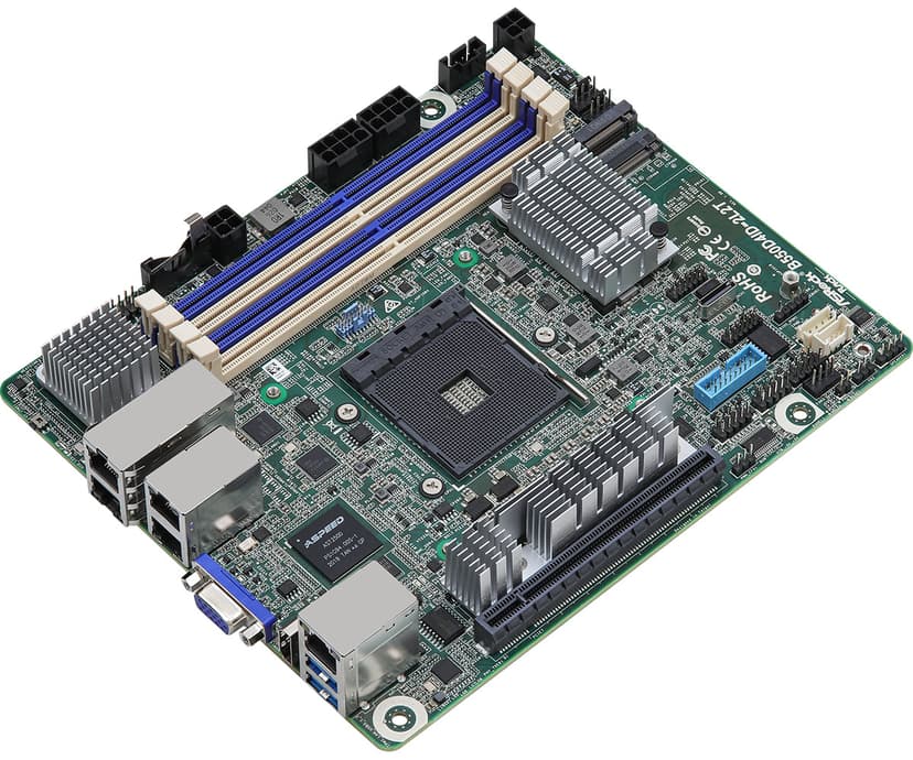 ASRock B550D4ID-2L2T moderkort AMD B550 Uttag AM4 Mini-ITX AM4 Mini-ITX