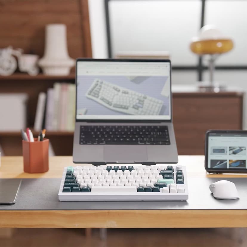 Keychron Q1 HE 75% Trådbunden och trådlös Gateron Double-Rail Magnetic Nebula Nordisk