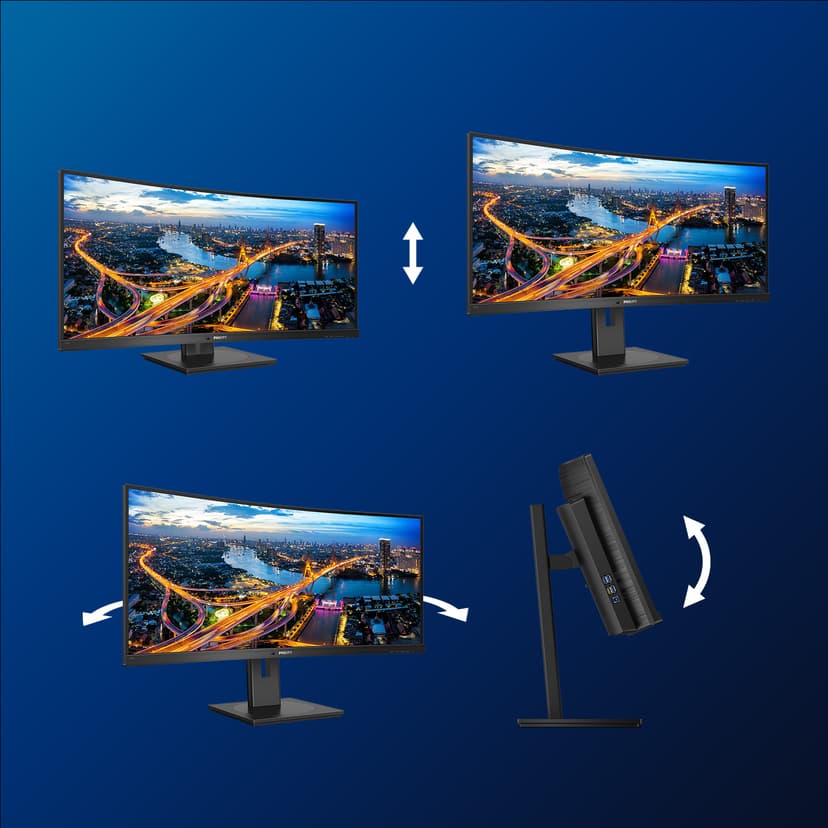 Philips B Line 346B1C/00 computer monitor 86,4 cm (34") 3440 x 1440 Pixels Quad HD LCD Zwart 34" 3440 x 1440pixels VA 21:9 100Hz