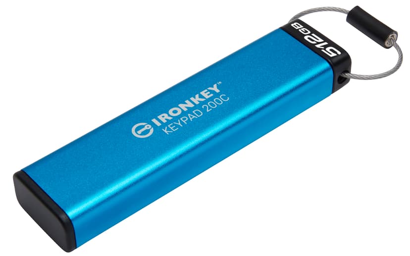 Kingston IronKey KeyPad 200 512GB USB-C Sininen