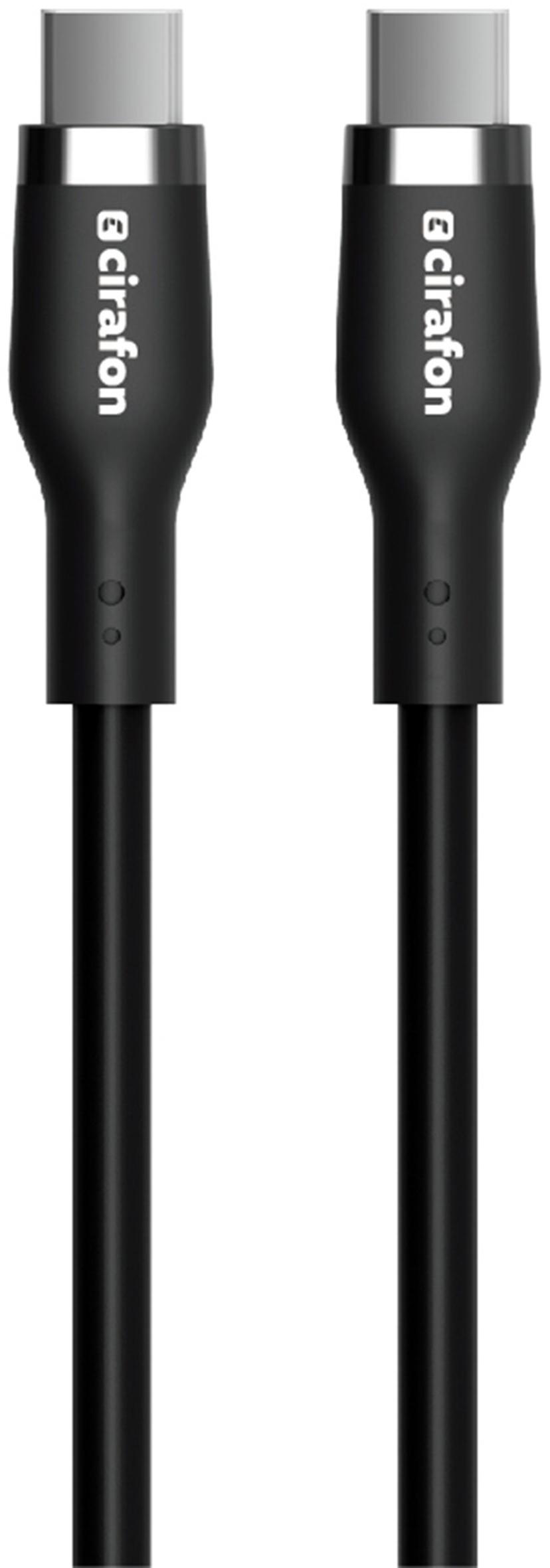 Cirafon USB-C 240 W ladekabel i silikon - hurtiglading og fleksibilitet 3m USB-C USB-C Svart