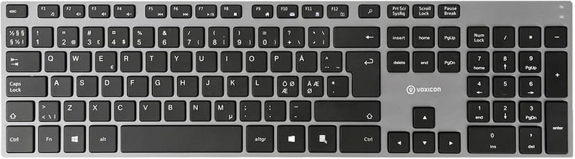 Voxicon 295 Trådlöst Metall Tangentbord Trådlös Nordic