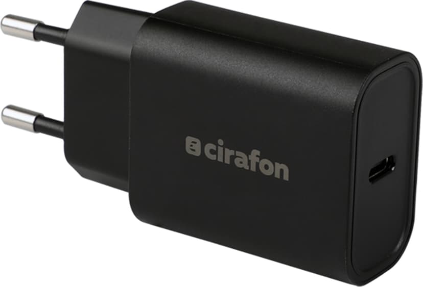 Cirafon 20W USB-C hurtigoplader Sort