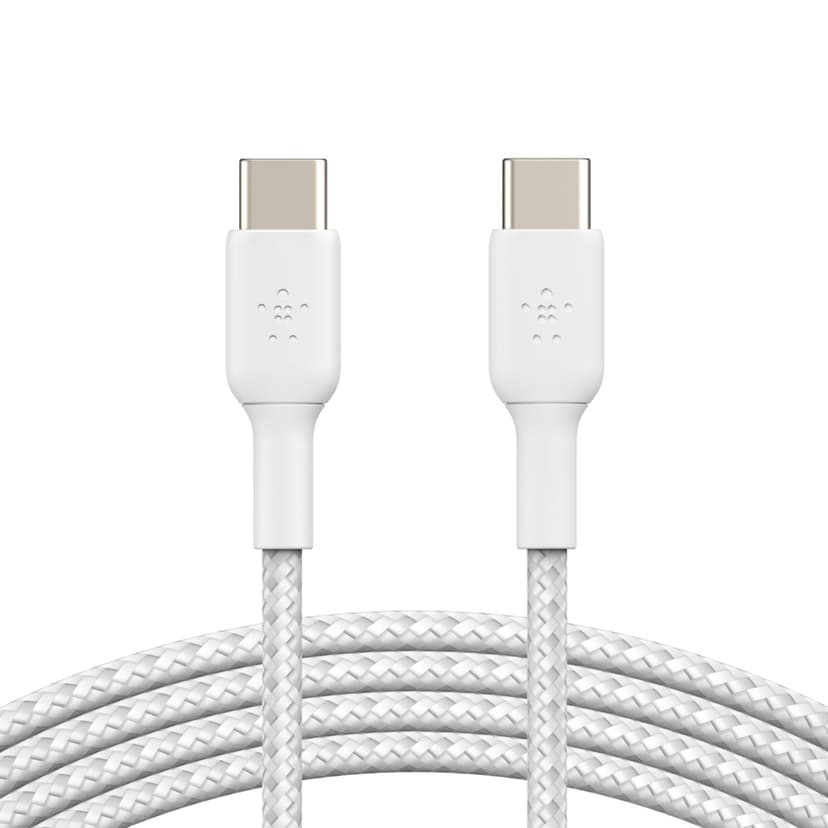 Belkin USB-C Till USB-C Kabel Flätad 1m USB C USB C Vit