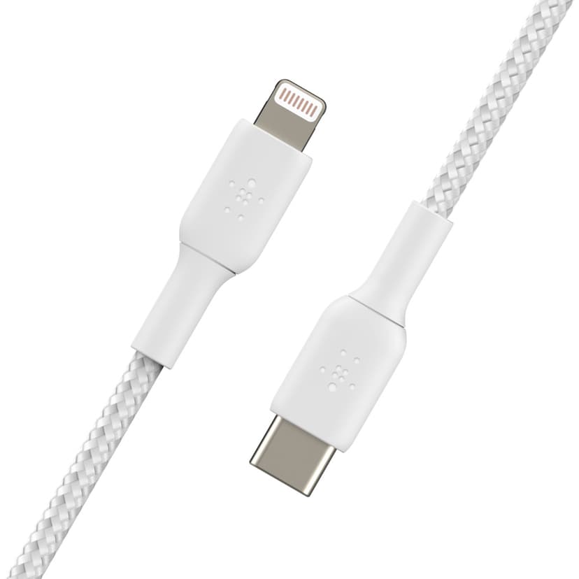Belkin Lightning To USB-C Cable Braided 1m Hvit