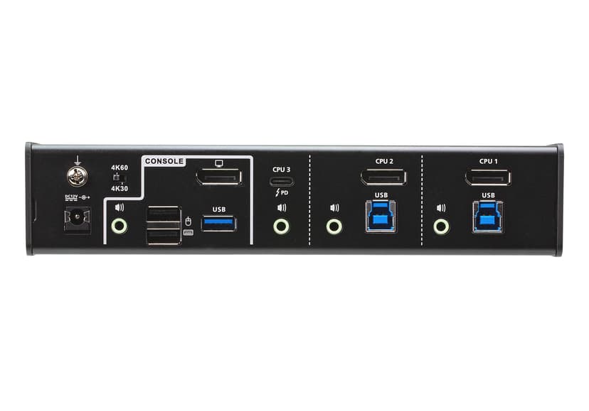 Aten CS1953 3-Port USB-C True 4K DisplayPort Hybrid KVM Switch with USB 3.0