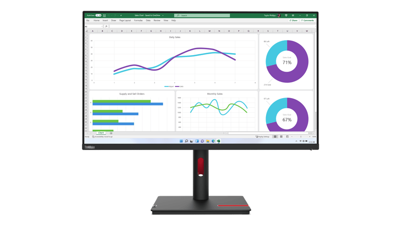 Lenovo ThinkVision T32h-30 - (Kuppvare klasse 2) 31.5" 2560 x 1440pixels IPS 16:9 60Hz