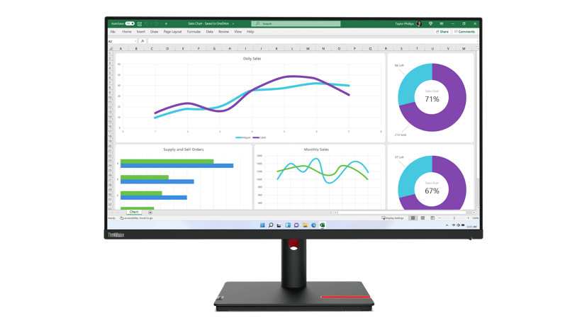 Lenovo ThinkVision T32h-30 - (Kuppvare klasse 2) 31.5" 2560 x 1440pixels IPS 16:9 60Hz