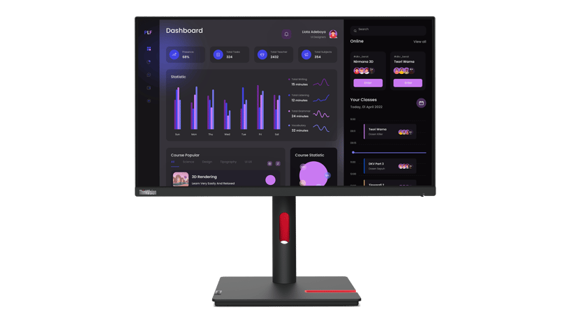 Lenovo ThinkVision T24i-30 - (Kuppvare klasse 2) 23.8" 1920 x 1080pixels IPS 16:9 60Hz
