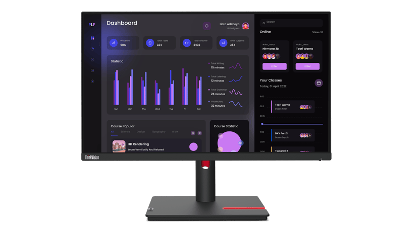 Lenovo ThinkVision T24i-30 - (Kuppvare klasse 2) 23.8" 1920 x 1080pixels IPS 16:9 60Hz