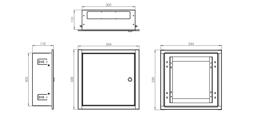 Direktronik Recessed Wall Media Box 30x30 CM White
