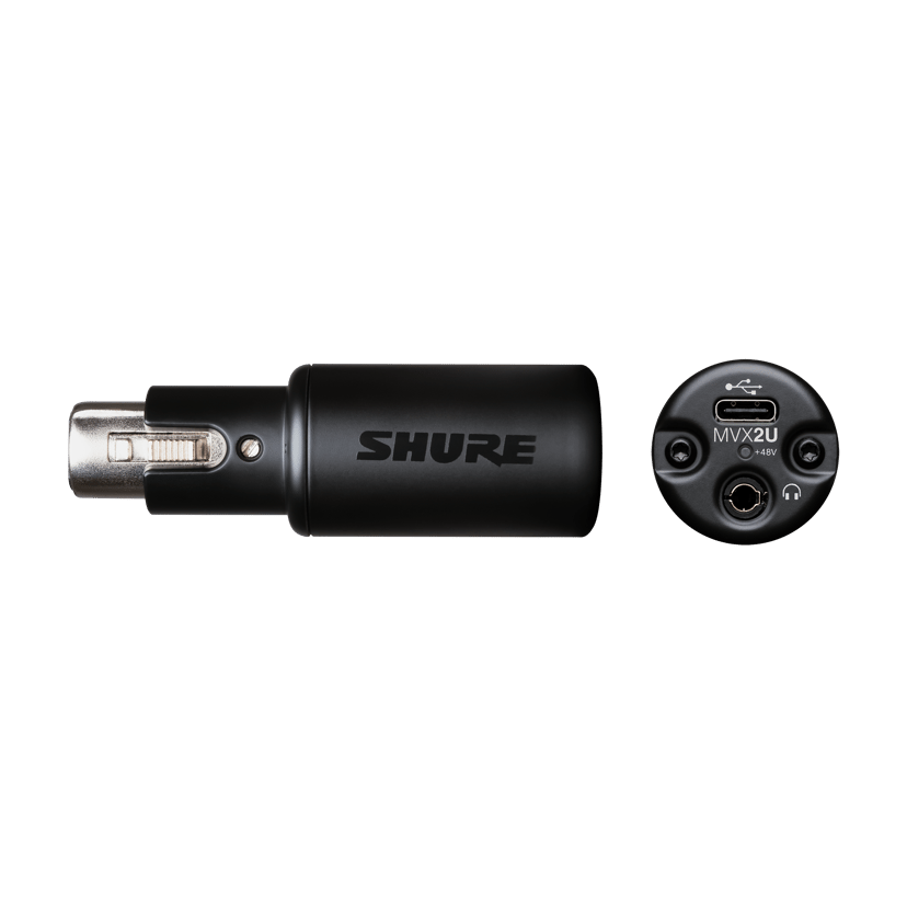 Shure MVX2U innspilling av lydgrensesnitt