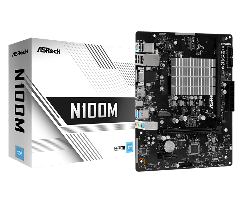ASRock N100M NA (Integrert CPU) Micro ATX NA (Integrert CPU) Micro-ATX