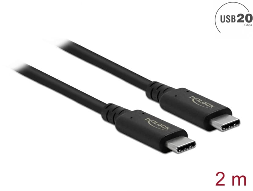 Delock USB4 USB-C cable 2m USB-C USB-C Sort
