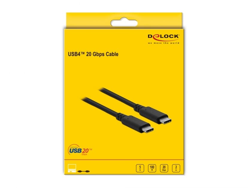 Delock USB4 USB-C cable 2m USB-C USB-C Svart