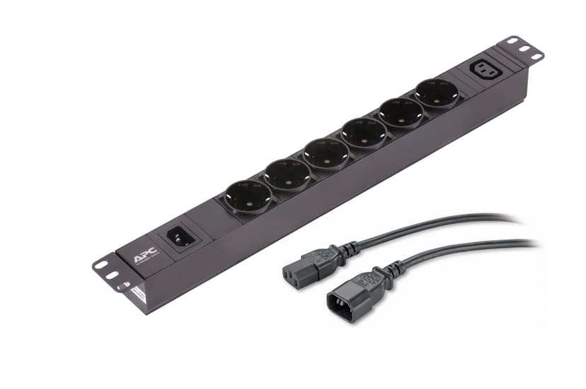 APC Easy PDU EPDU1010B-SCH, Basic, 1U, 10A, 230V, (6x)Schuko & (1x)C13, C14 plug