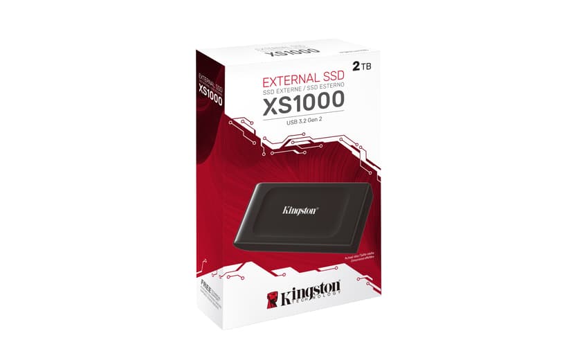 Kingston XS1000 Portable SSD 2TB USB Type-C Sort