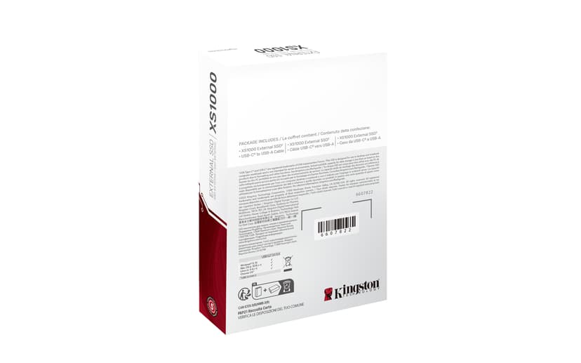 Kingston XS1000 Portable SSD 2TB USB Type-C Sort