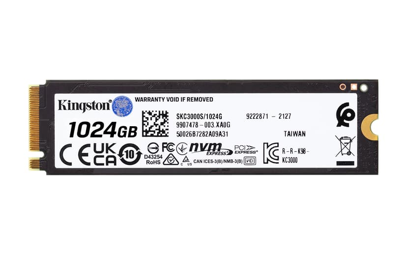Kingston KC3000 1TB SSD M.2 PCI Express 4.0, PCIe 4.0 (SKC3000S/1024G)