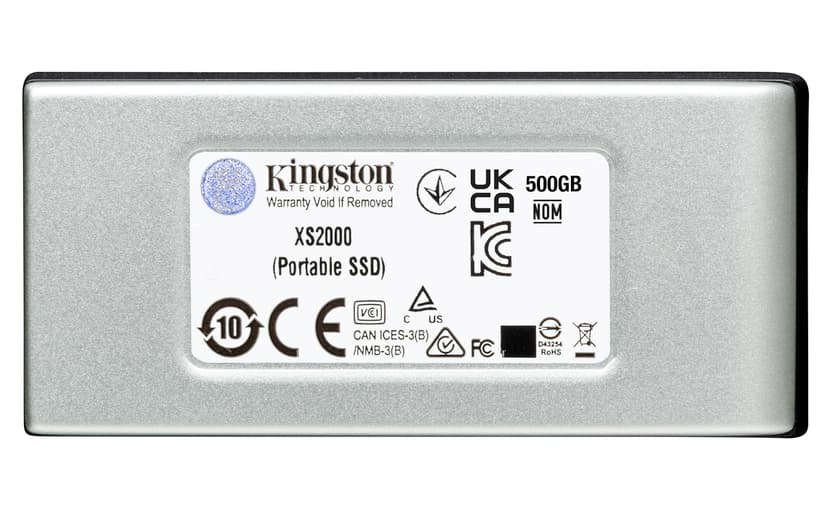 Kingston XS2000 Portable SSD 2TB USB-C Sort, Sølv (SXS2000/2000G)