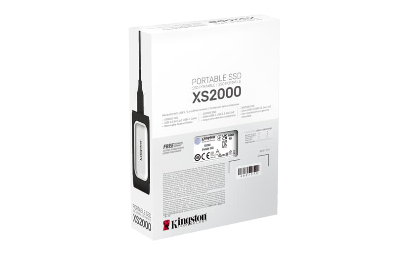 Kingston XS2000 Portable SSD 500GB USB Type-C Musta, Hopea