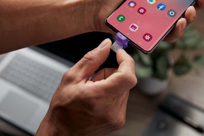 Kingston DataTraveler MicroDuo 64GB USB-A / USB-C Lilla, Rustfrit stål