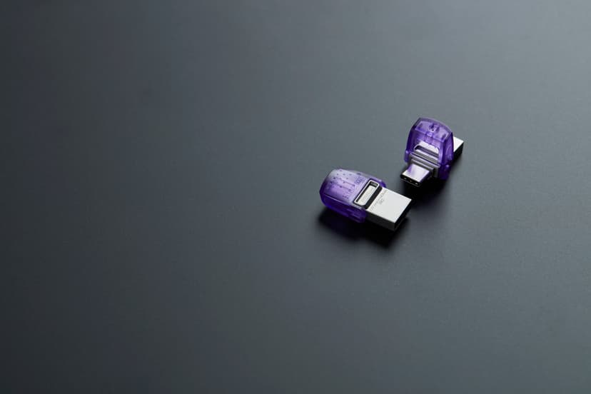 Kingston Technology DataTraveler 256GB microDuo 3C 200 MB/s dubbele USB-A + USB-C 256GB USB Type-A / USB Type-C Roestvrijstaal, Paars