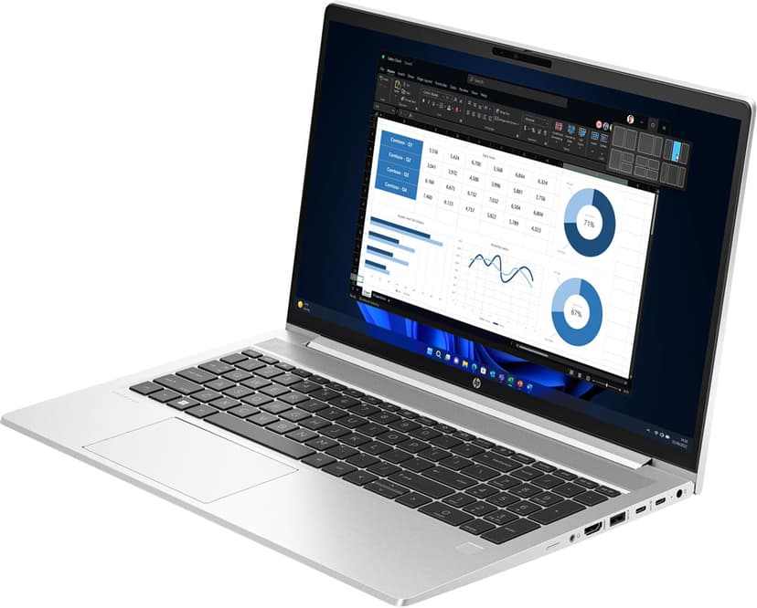 HP ProBook 450 G10 Intel® Core™ i7 i7-1355U Laptop 39,6 cm (15.6") Full HD 32 GB DDR4-SDRAM 512 GB SSD Wi-Fi 6E (802.11ax) Windows 11 Pro Sølv Intel Core i7 32GB 512GB 15.6"