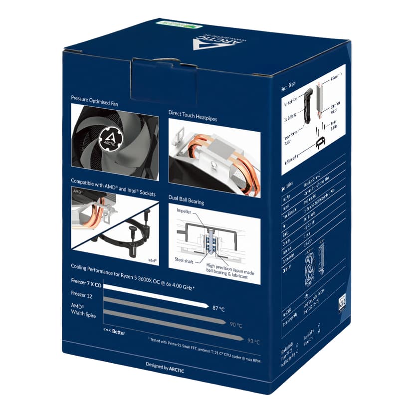 ARCTIC Cooling Freezer 7 X Co Cpu Cooler For Intel Socket, A Luftkylare Gjuten aluminium, Svart