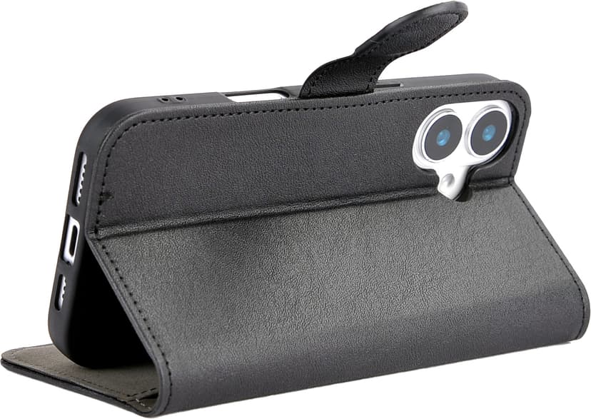 Cirafon Iphone 16 Recycled PU Leather wallet iPhone 16 Zwart