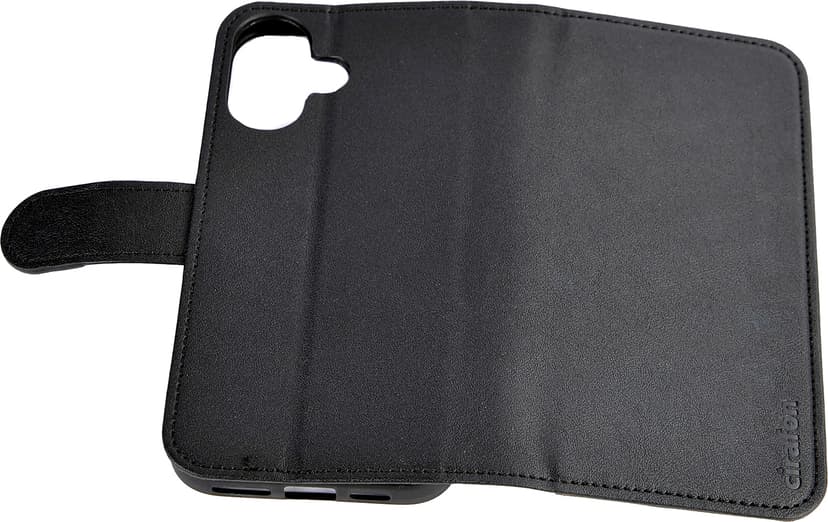 Cirafon Iphone 16 Recycled PU Leather wallet iPhone 16 Zwart