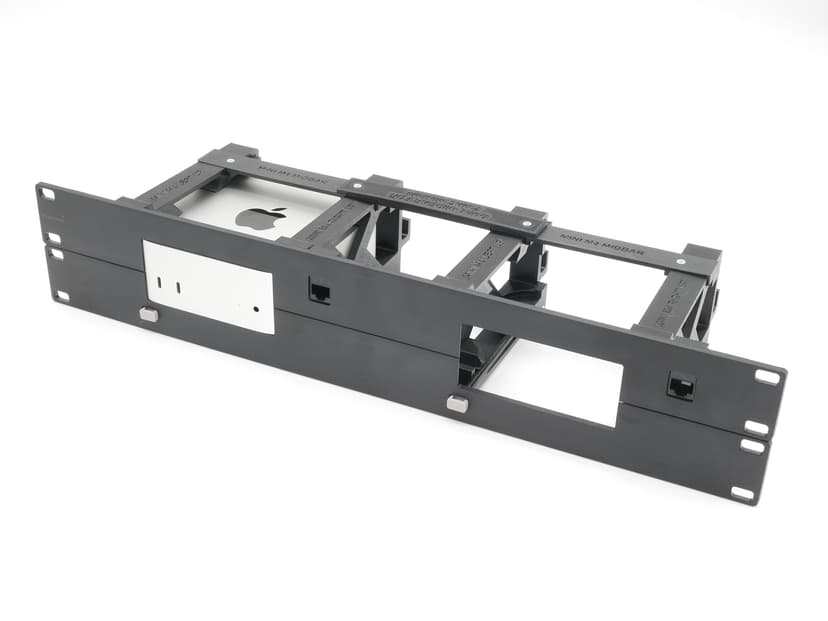 Direktronik 19" Panel 2U Sort med beslag til 2 x Apple Mac Mini M4