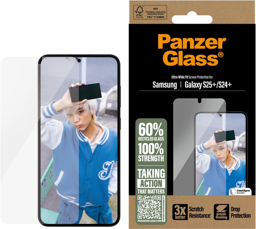 Panzerglass Ultra-Wide Fit skärmskydd Samsung Galaxy S24+, Samsung Galaxy S25+