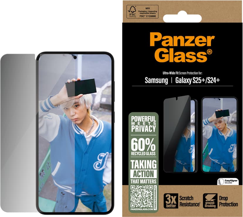 Panzerglass Ultra-Wide Fit Privacy Samsung Galaxy S24+, Samsung Galaxy S25+