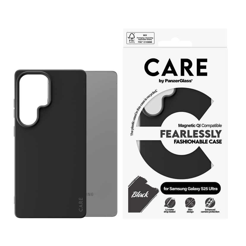 Panzerglass CARE Fashionable Case Samsung Galaxy S25 Ultra Musta