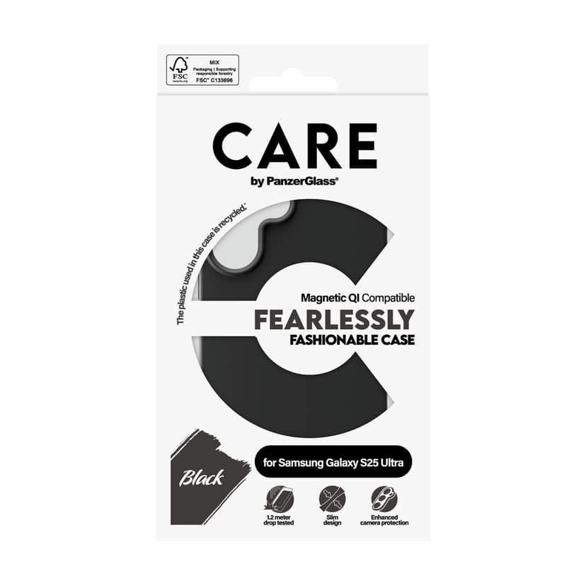 Panzerglass CARE Fashionable Case Samsung Galaxy S25 Ultra Musta