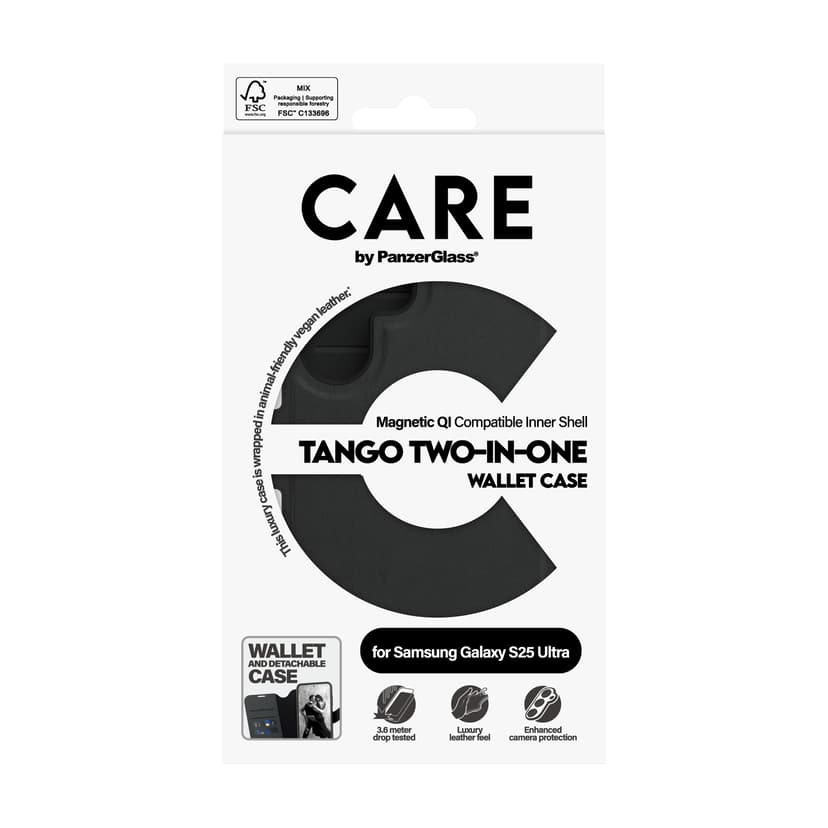 Panzerglass CARE Tango Two-in-One Wallet Samsung Galaxy S25 Ultra Musta