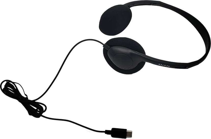 Acutek ON-EAR HEADPHONE H836 USB-C Dynamic USB-C Musta
