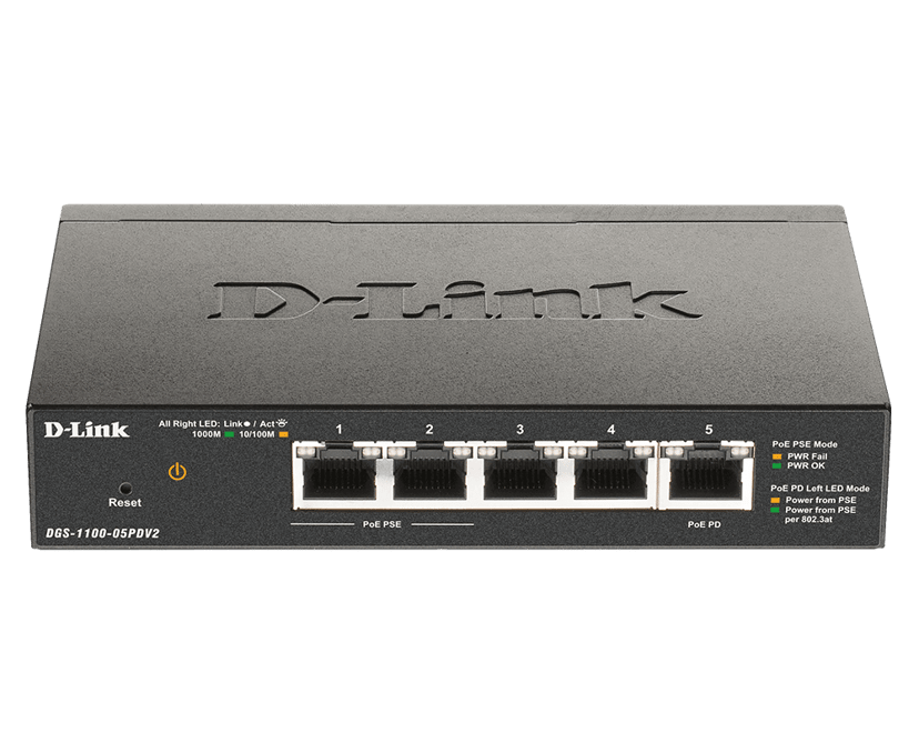D-Link DGS 1100 v2 5-Port Smart PoE Switch 18W