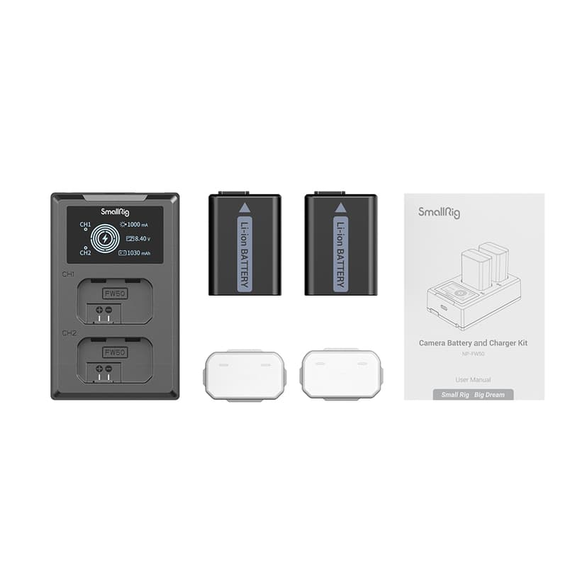 Smallrig NP-FW50 kamera-batteri og oplader-sæt