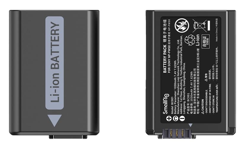 Smallrig NP-FW50 kamera-batteri og oplader-sæt