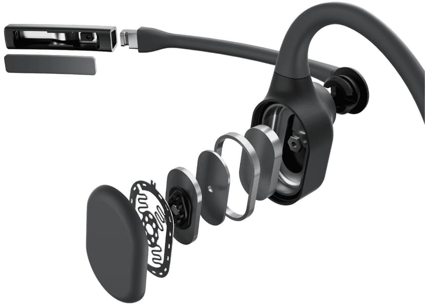 Shokz OpenComm2 2025 Upgrade USB-A UC Musta (C120-AA-BK-EU-000)