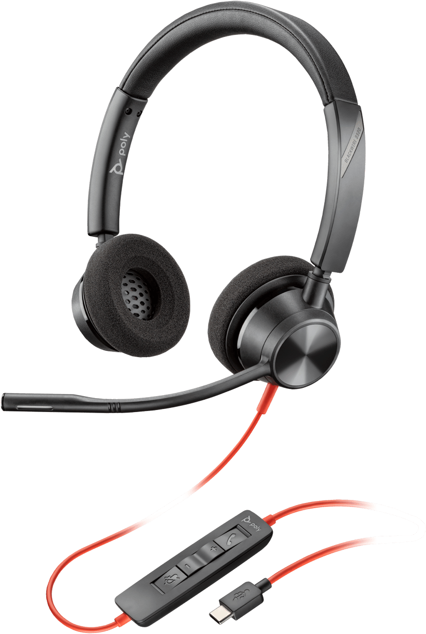 HP Poly Blackwire 3320 Stereo USB-C Svart