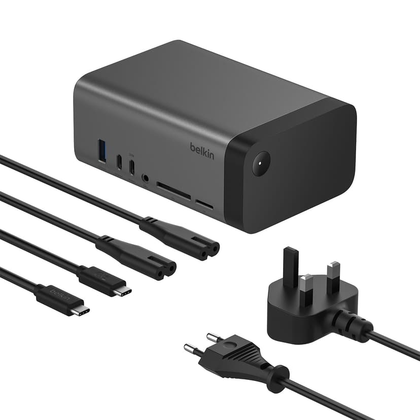 Belkin USB-C 11 in 1 Pro GaN Dock USB Type-C 3.5mm, HDMI, RJ-45, USB 3.2 Gen 1 (3.1 Gen 1) Type-C, USB 3.2 Gen 2 (3.1 Gen 2) Type-A, USB 3.2 Gen 2 (3.1 Gen 2) Type-C