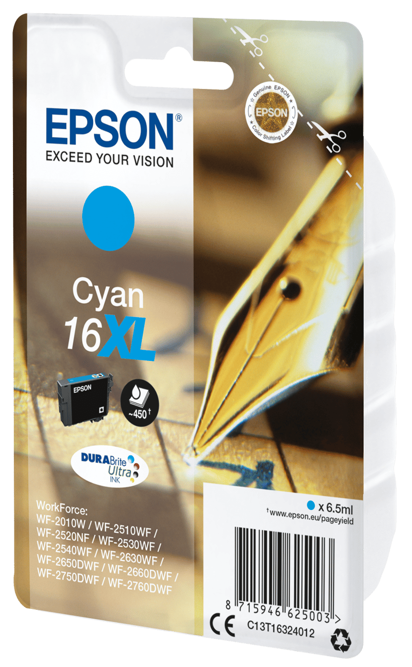 Epson Blekk Cyan XL T1632 DURABrite - WF2630